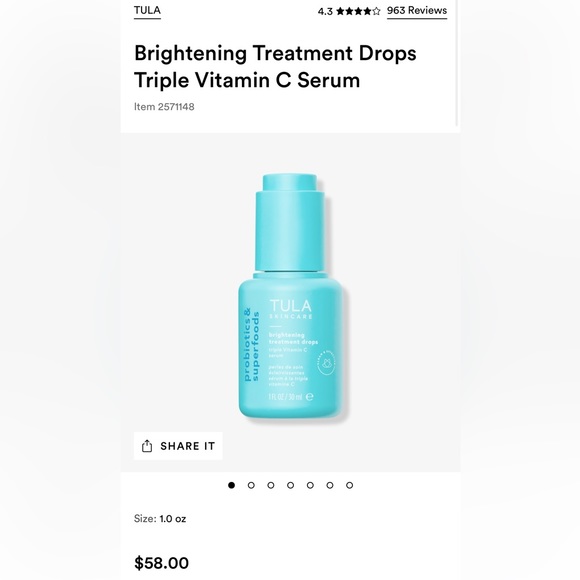 Tula Skincare Tula Brightening Treatments Drops Triple Vitamin C